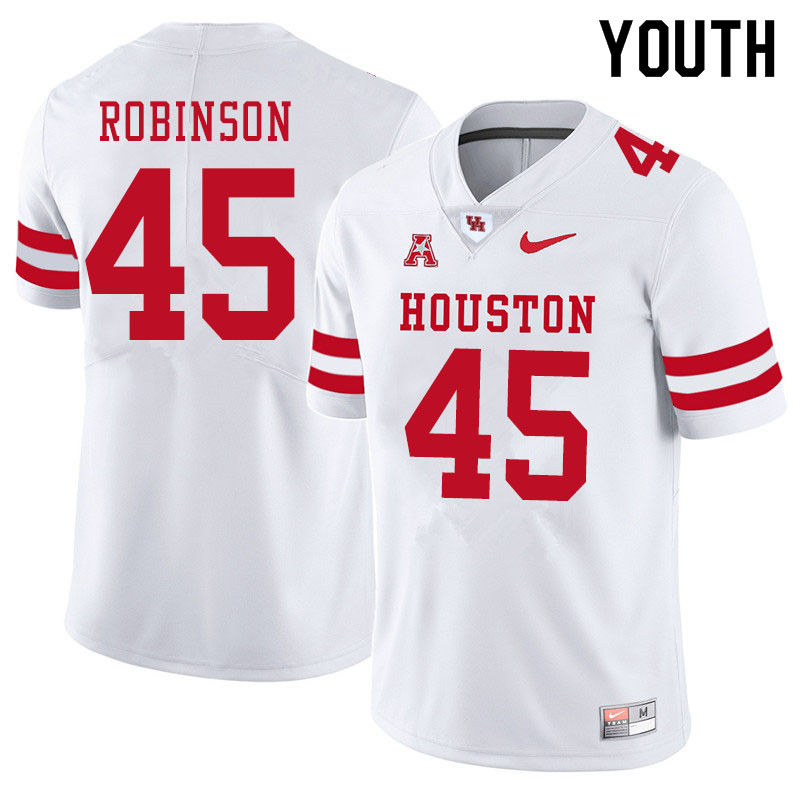 Youth #45 Malik Robinson Houston Cougars College Football Jerseys Sale-White